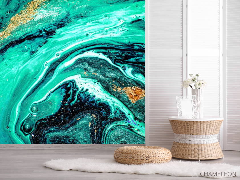 Фотошпалери Fluid art зелений - 2