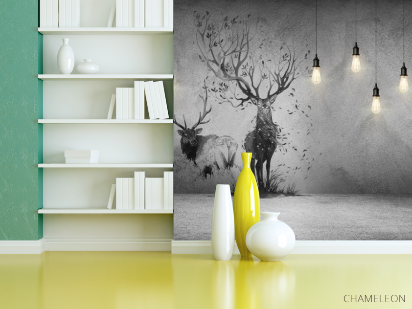 Фотошпалери Олені і лампа - 3