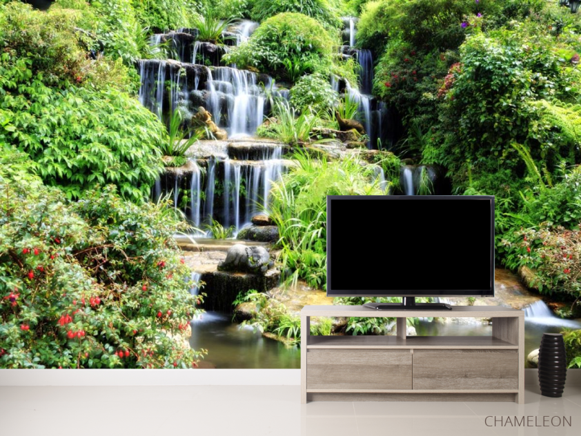 Фотообои водопад среди зелени - 2