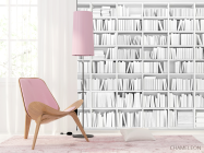 Фотошпалери білий книжкова шафа - 4