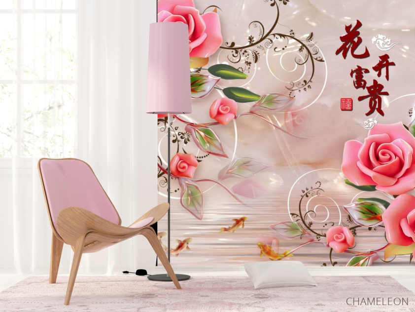 Фотошпалери 3д троянди і кулі - 4