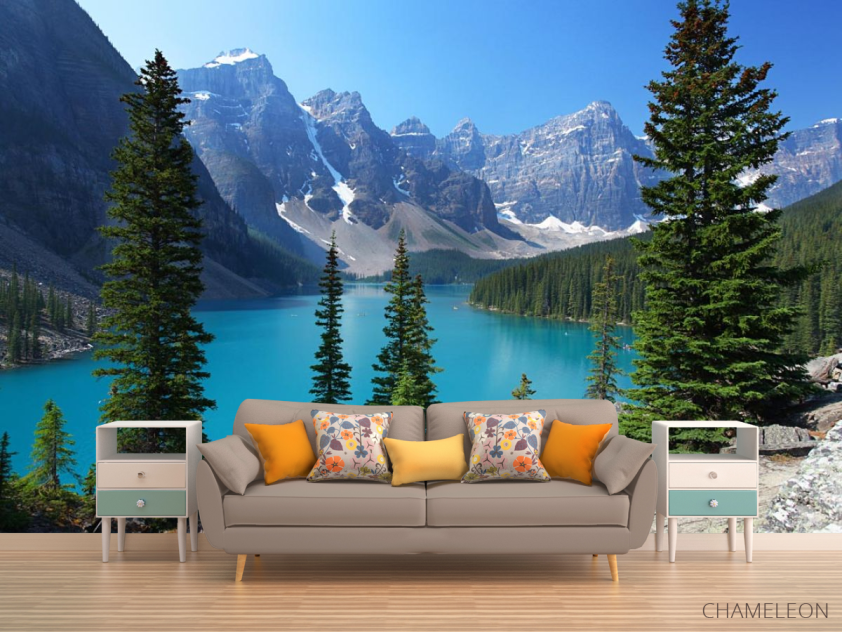 Фотообои большое озеро в горах - 1