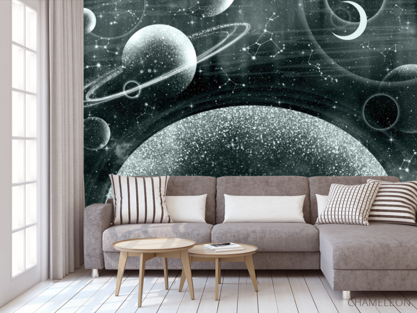 Фотообои Дизайнерские планеты коричневый оттенок - 3