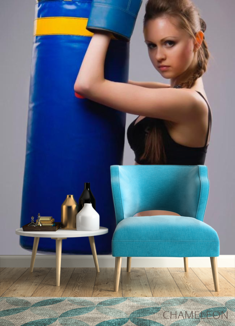 Фотообои Девушка с боксерской грушей - 4