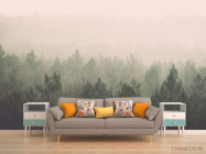 Фотообои лес и розовый туман - 1