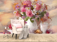 Фотообои картина цветы в вазе - 4