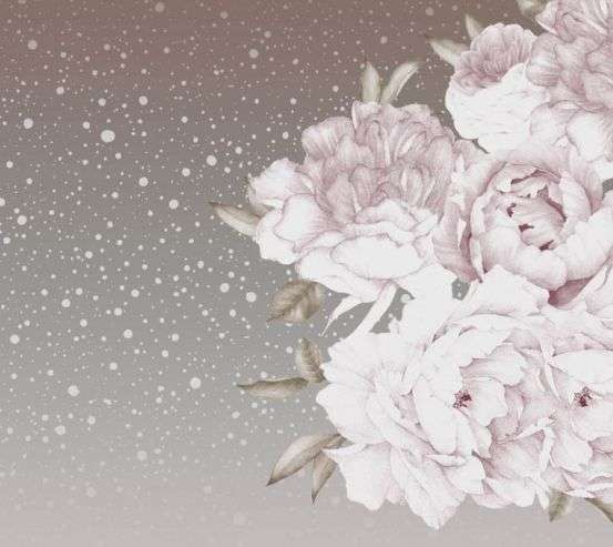 Фотошпалери Квіти на бежевому тлі 33174