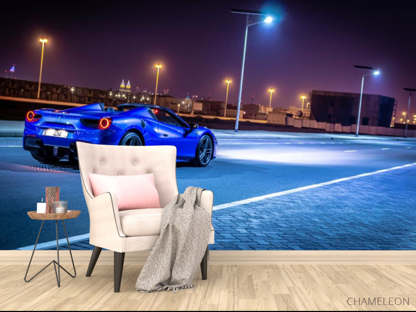 Фотообои синий автомобиль - 4