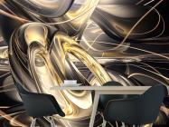 Фотошпалери золота Абстракція з ефектом 3д - 1