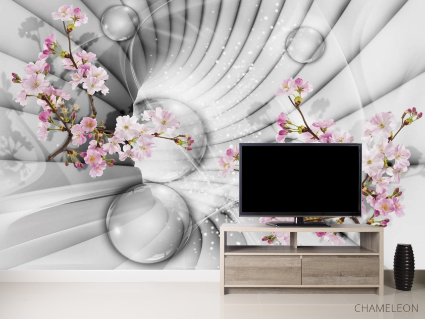 Фотообои 3д тоннель с цветами - 2