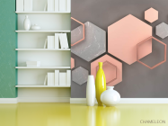 Фотошпалери шестикутники 3д - 3