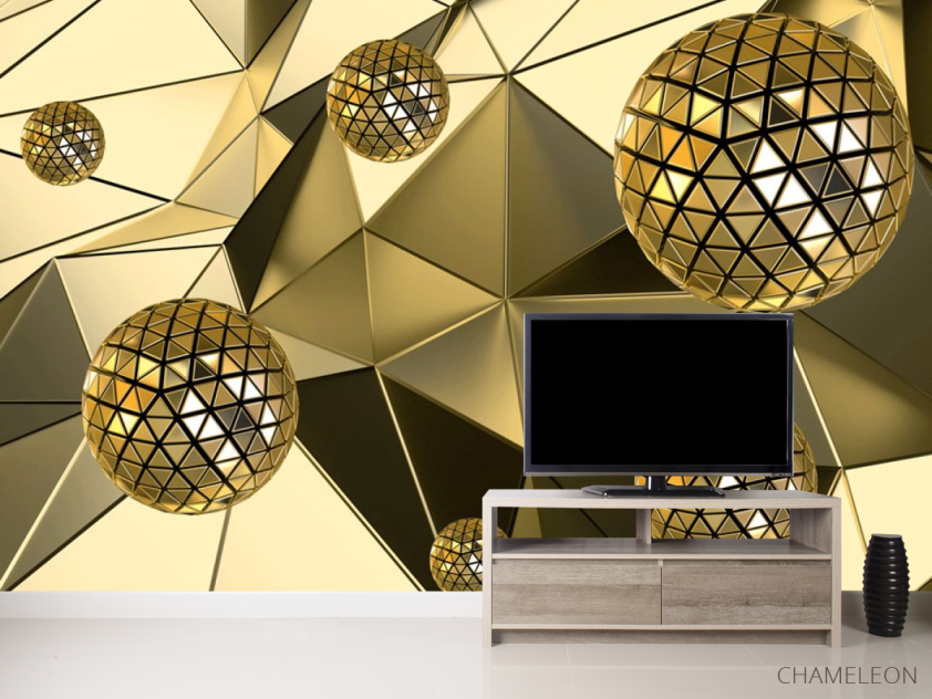 Фотообои Золотые сферы 3д - 2