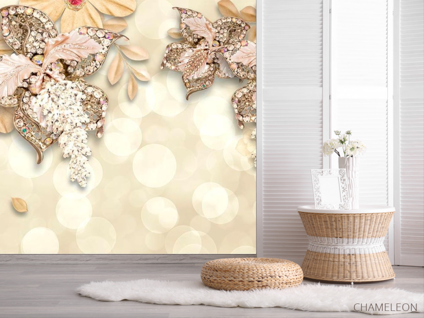 Фотошпалери 3d квіти і брошки - 2