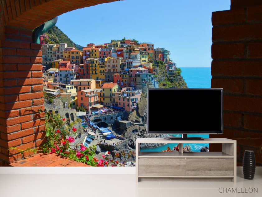 Фотообои разноцветные домики над морем - 2