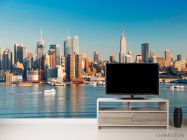 Фотообои Утренний город, причал - 2