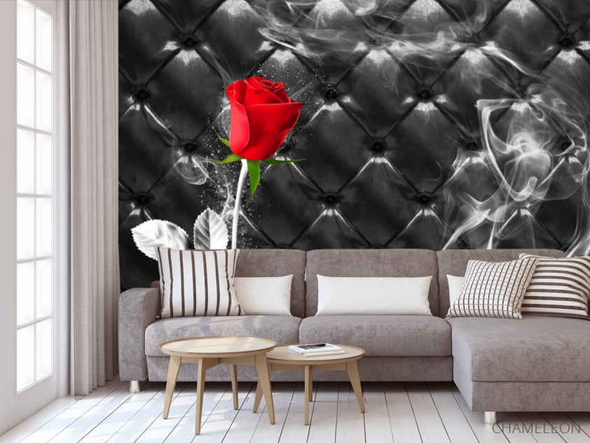 Фотообои Красная роза на фоне - 3