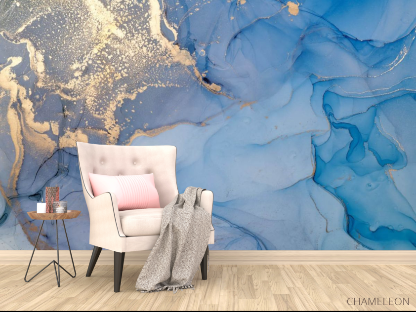 Фотообои Голубой Fluid art - 4