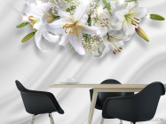 Фотошпалери Лілії на тлі атласу - 1