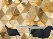 Фотошпалери 3Д золоті трикутники - 1