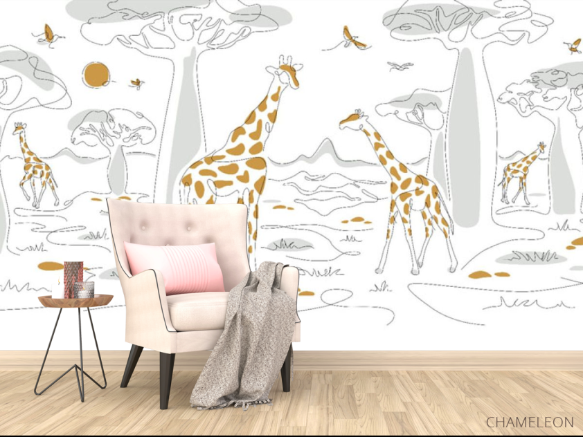 Фотообои Минималистичные жирафы - 4
