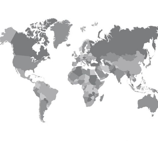Фотошпалери Сіра карта світу 22754