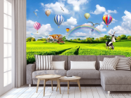Фотообои Воздушные шары над полем - 3