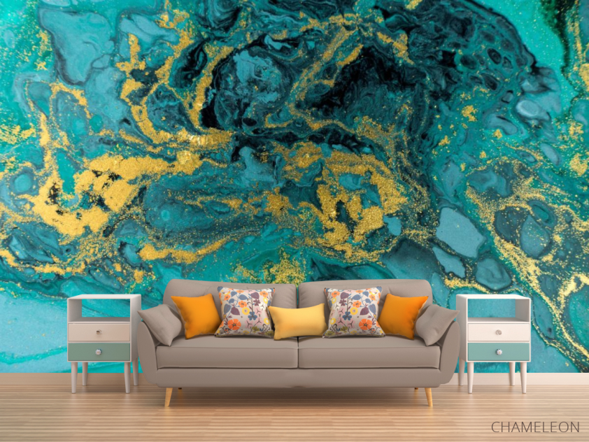 Фотообои Бирюзовый Fluid art - 1