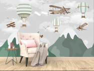 Фотообои детские горы и самолеты - 4
