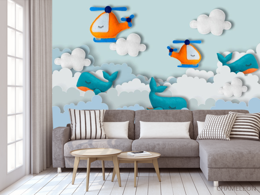 Фотообои Фетровые вертолетики - 3