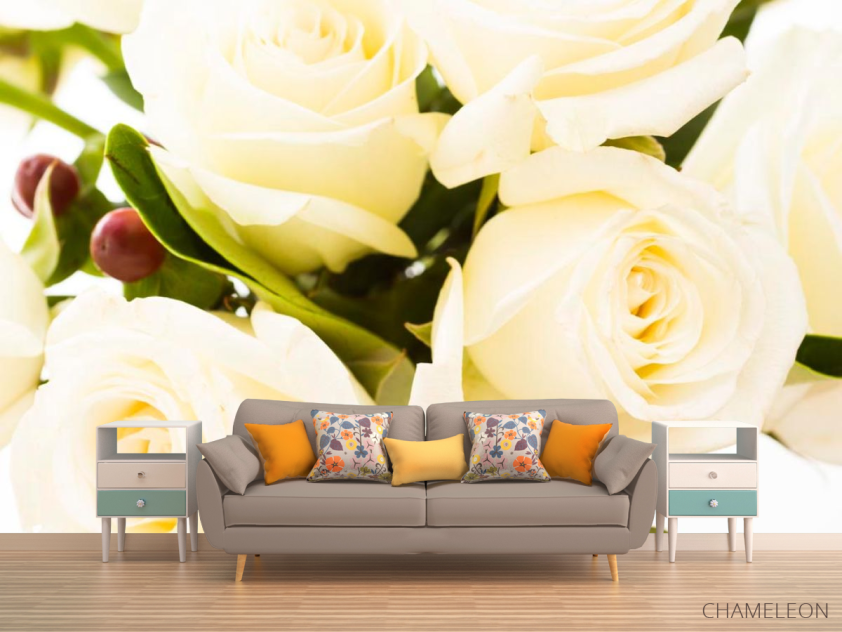 Фотообои 4 розы белых - 1