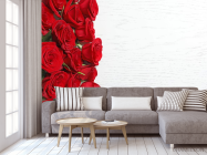 Фотообои красные розы на белом фоне - 3