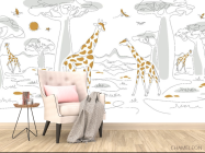 Фотообои Минималистичные жирафы - 4