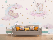 Фотообои Единорожки розовые для девочки - 1