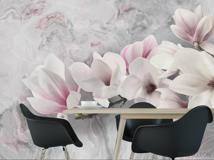 Фотошпалери рожева Магнолія - 1
