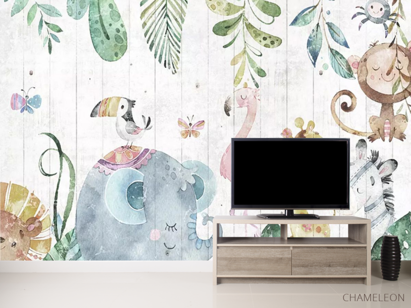 Фотообои Акварельные животные - 2