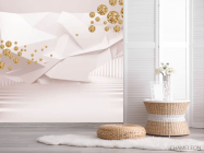 Фотошпалери Тонель з 3Д золотими каменями - 2