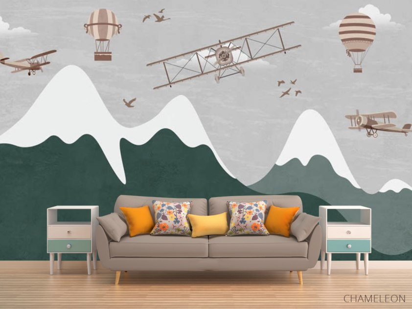 Фотообои Горы и самолётики - 1