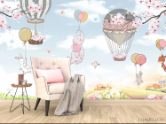 Фотообои Зверинец на шарах - 4