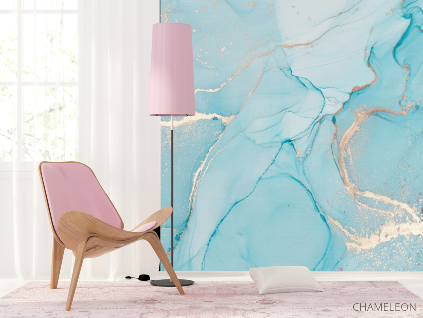 Фотошпалери Бірюзовий флюїд золото - 4