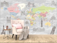 Фотообои карта мира - 4