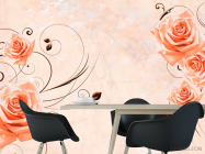 Фотошпалери 3D троянди на тлі ніжному - 1