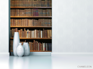 Фотообои коричневый книжный шкаф - 1