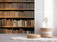Фотошпалери коричневий книжкова шафа - 2