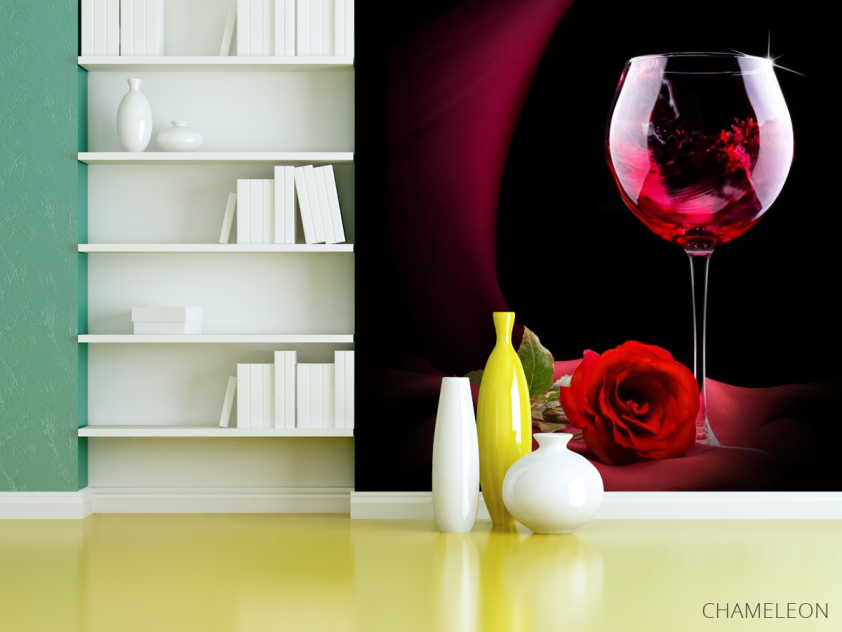 Фотошпалери червоне вино і троянда - 3