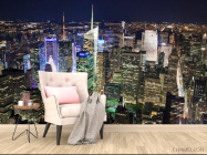 Фотообои Ночные верхушки домов - 4