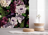 Фотошпалери Темний принт з вінтажними квітами - 2