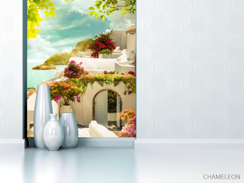 Фотообои Вид на горы, цветы - 1