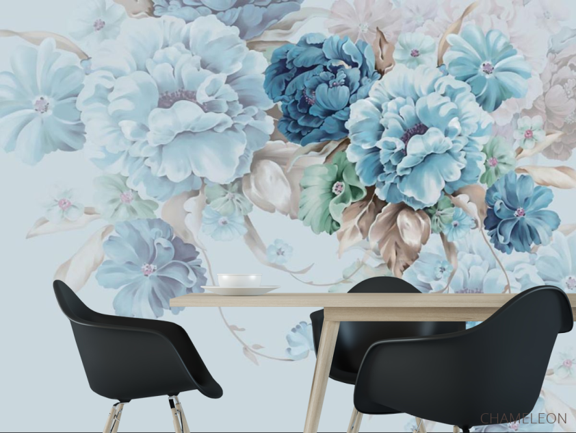 Фотошпалери Сині квіти 3д - 1