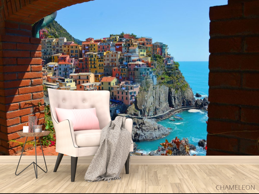 Фотообои разноцветные домики над морем - 4