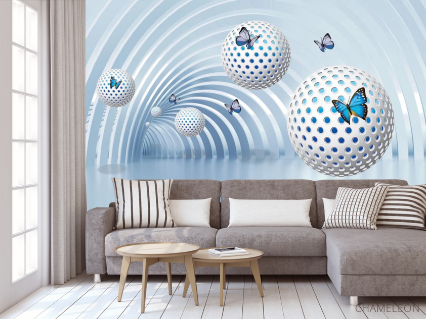 Фотообои Сферы с бабочками - 3